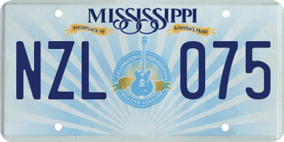 MS license plate NZL075