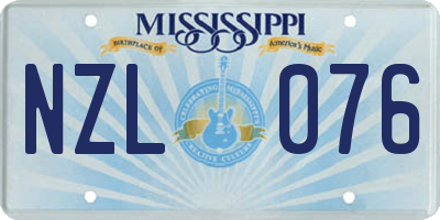 MS license plate NZL076