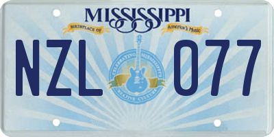 MS license plate NZL077