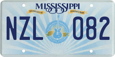 MS license plate NZL082