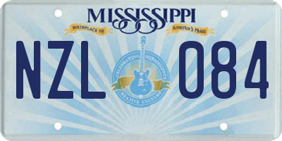 MS license plate NZL084