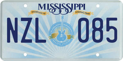 MS license plate NZL085