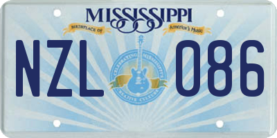 MS license plate NZL086