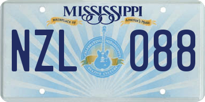 MS license plate NZL088