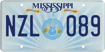 MS license plate NZL089