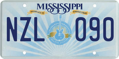 MS license plate NZL090