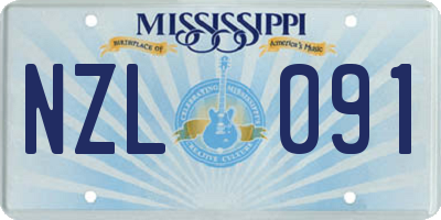 MS license plate NZL091
