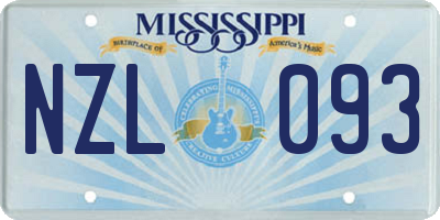 MS license plate NZL093