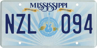 MS license plate NZL094