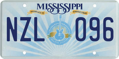 MS license plate NZL096