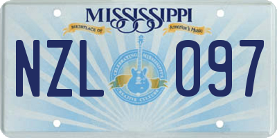 MS license plate NZL097
