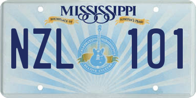 MS license plate NZL101