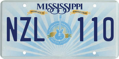 MS license plate NZL110