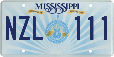 MS license plate NZL111