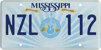 MS license plate NZL112