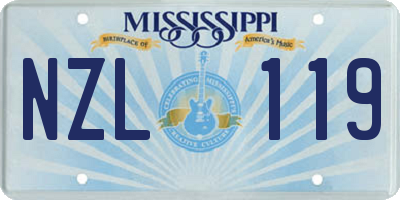 MS license plate NZL119