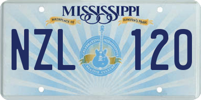 MS license plate NZL120