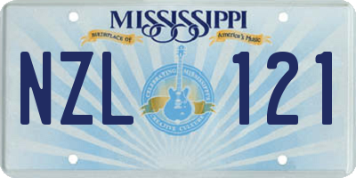 MS license plate NZL121
