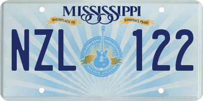 MS license plate NZL122