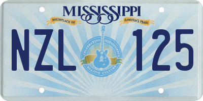 MS license plate NZL125