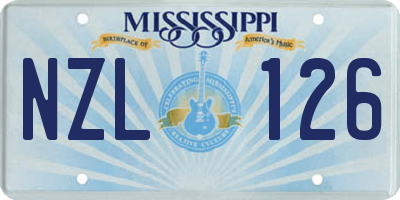 MS license plate NZL126