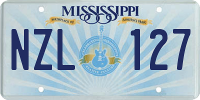 MS license plate NZL127