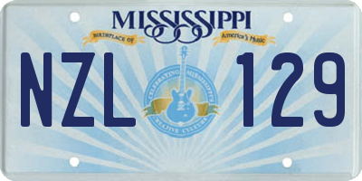 MS license plate NZL129