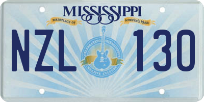 MS license plate NZL130