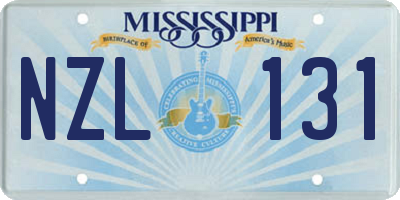 MS license plate NZL131
