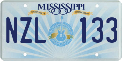 MS license plate NZL133