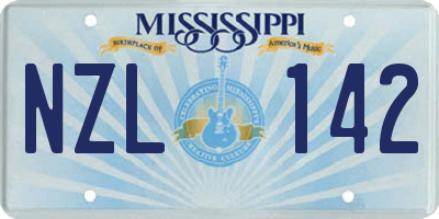 MS license plate NZL142