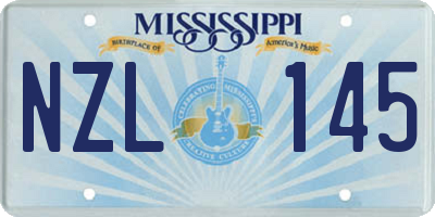 MS license plate NZL145