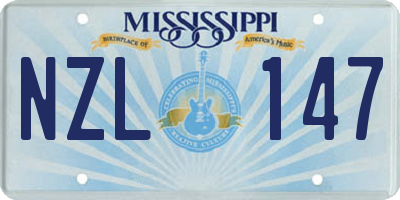 MS license plate NZL147