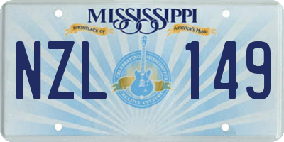 MS license plate NZL149