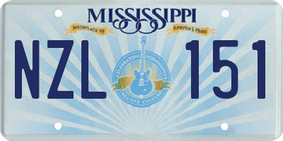 MS license plate NZL151