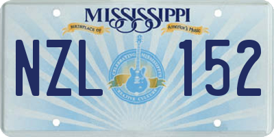 MS license plate NZL152