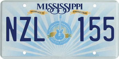 MS license plate NZL155