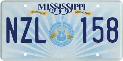 MS license plate NZL158