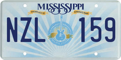 MS license plate NZL159