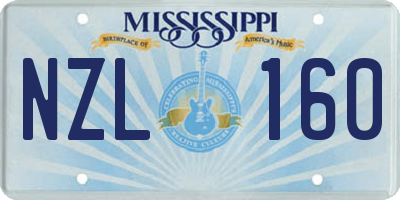 MS license plate NZL160