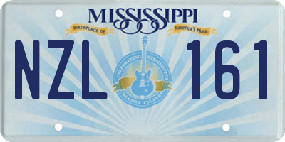 MS license plate NZL161