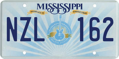 MS license plate NZL162