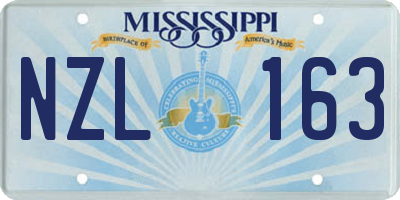 MS license plate NZL163