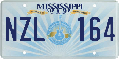 MS license plate NZL164