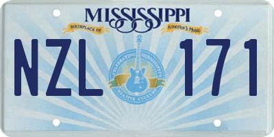MS license plate NZL171