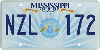 MS license plate NZL172