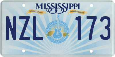MS license plate NZL173