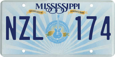 MS license plate NZL174