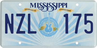 MS license plate NZL175