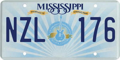 MS license plate NZL176
